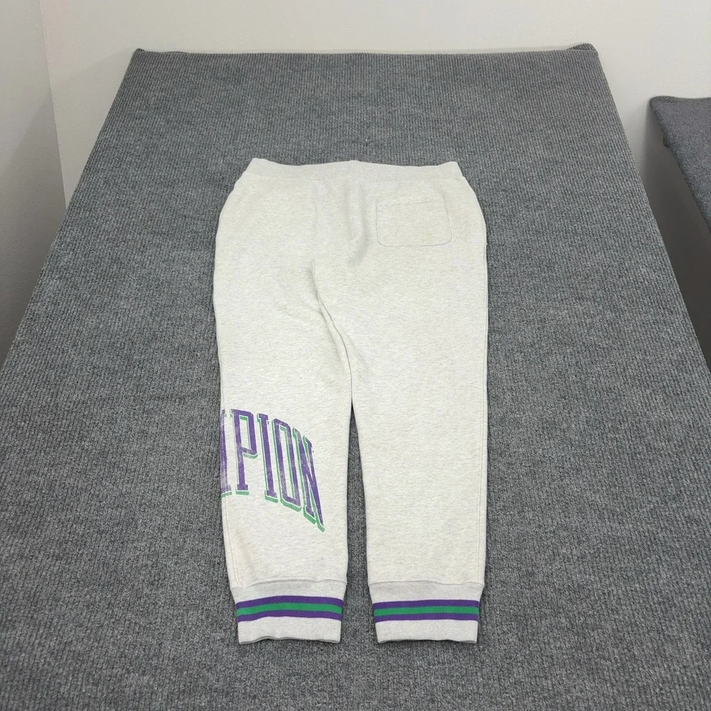Champion Sweatpants Mens XL Grey Cotton Reverse Weave Graphic Joggers Athletic